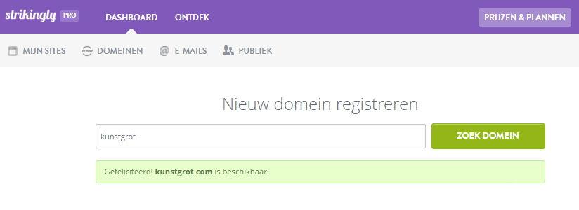 Strikingly domein registreren Strikingly domein registreren